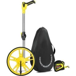 AIRAJ Roulette De Mesure Pliable De Précision Avec Roue De Mesure De Distance 99.999,9 M Mesure Métrique Des Roues Et Du Ruban, Sac De Transport (pliable)