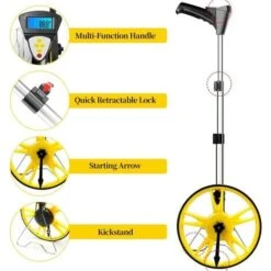 Roue De Mesure Digitale 12 Pouces, Odomètre à Roulette Avec ​Écran Numérique, Support Et Sac De Transport, Mesureur De Distance à Roue Pour Des Distances De 0 à 99999,9 M -Promos Outil Virtuose Magasin 79073216 3