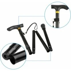 Canne Pliante En 4 Et Réglable Canne Pliante Légère En Aluminium En Métal Canapé Non Glissant Unisexe Pour La Randonnée Trekking Voyage, 9 Canne Pliante En 4 Et Réglable Canne Pliante Légère En Aluminium En Métal Canapé Non Glissant Unisexe Pour La Randonnée Trekking Voyage, -Promos Outil Virtuose Magasin 79350242 3