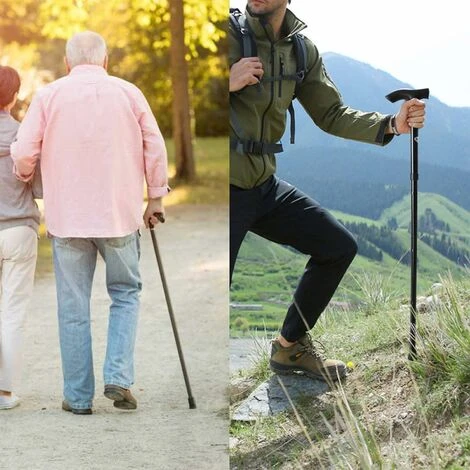 Canne Pliante En 4 Et Réglable Canne Pliante Légère En Aluminium En Métal Canapé Non Glissant Unisexe Pour La Randonnée Trekking Voyage, 6 Canne Pliante En 4 Et Réglable Canne Pliante Légère En Aluminium En Métal Canapé Non Glissant Unisexe Pour La Randonnée Trekking Voyage, – Image 4