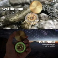 Portable En Métal Boussole,Boussole étanche En Laiton,Boussole De Survie Fluorescente,Boussole -Promos Outil Virtuose Magasin 79356893 4