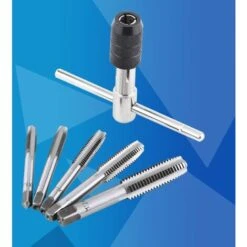 Jeu De Clés à Tarauder,Réglable Clé à Taraud En Forme De T HSS Support De Robinet à Cliquet T Bar Manipuler Clé Avec 5 Tailles Tarauds à Main M6-M12 -Promos Outil Virtuose Magasin 79464240 3