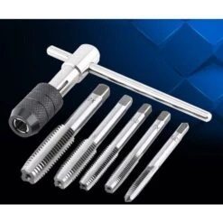 Jeu De Clés à Tarauder,Réglable Clé à Taraud En Forme De T HSS Support De Robinet à Cliquet T Bar Manipuler Clé Avec 5 Tailles Tarauds à Main M6-M12 -Promos Outil Virtuose Magasin 79464240 4