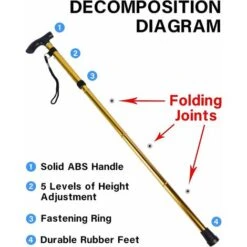 Aluminium Canne De Marche Réglable Poids Léger Portable Voyage Bâtons De Randonnée Poignée Ergonomique Antidérapante Alpenstock Pour Femmes Hommes Randonneurs Aînés -Promos Outil Virtuose Magasin 79481851 4