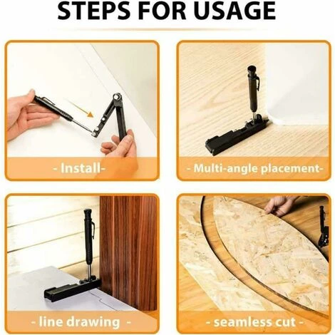 GP Outils De Traçage Multifonctionnels, Outil De Traçage Avec Crayon De Construction, Jauge De Contour Avec Serrure Pour Copier Avec Précision La Forme Irrégulière 6 GP Outils De Traçage Multifonctionnels, Outil De Traçage Avec Crayon De Construction, Jauge De Contour Avec Serrure Pour Copier Avec Précision La Forme Irrégulière – Image 4