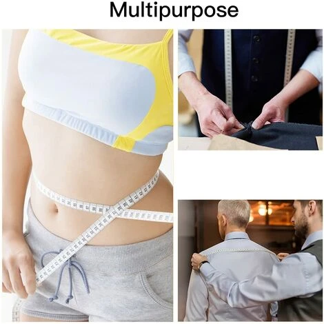 Mètres à Ruban Pour Couturier Double Face, 1,5 M 60 Pouce Sur Mesure Couturière Tissu Règle, La Blanc Mesure Ruban 1 Pièces 5 Mètres à Ruban Pour Couturier Double Face, 1,5 M 60 Pouce Sur Mesure Couturière Tissu Règle, La Blanc Mesure Ruban 1 Pièces – Image 3