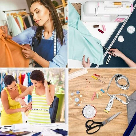 Mètres à Ruban Pour Couturier Double Face, 1,5 M 60 Pouce Sur Mesure Couturière Tissu Règle, La Blanc Mesure Ruban 1 Pièces 6 Mètres à Ruban Pour Couturier Double Face, 1,5 M 60 Pouce Sur Mesure Couturière Tissu Règle, La Blanc Mesure Ruban 1 Pièces – Image 4