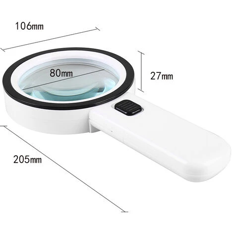 Loupe De Lecture Loupe 30X Loupe Lumineuse Avec 12 LED Haute Puissance Loupe Grossissante 6 Loupe De Lecture Loupe 30X Loupe Lumineuse Avec 12 LED Haute Puissance Loupe Grossissante – Image 4