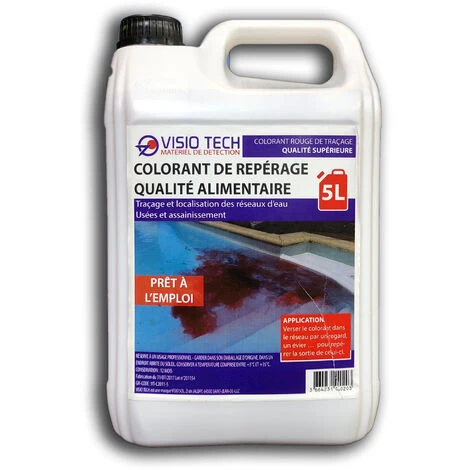 Traceur ROUGE, 5L Prêt à L'emploi - Colorant E124 En Bidon Pour La Détection 4 Traceur ROUGE, 5L Prêt à L'emploi - Colorant E124 En Bidon Pour La Détection – Image 2
