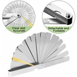 Jauges D’épaisseur De Précision, 32 Lames En De Marquage Métrique/impérial Pour La Mesurer De L'espace Libre Largeur/Épaisseur Tailles L'écart Largeur, -Promos Outil Virtuose Magasin 80799830 5