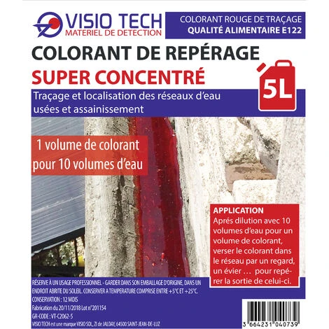 Colorant De Repérage ROUGE 5L - Traceur Alimentaire E122 Super Concentré à Haut Pouvoir De Coloration 4 Colorant De Repérage ROUGE 5L - Traceur Alimentaire E122 Super Concentré à Haut Pouvoir De Coloration – Image 2