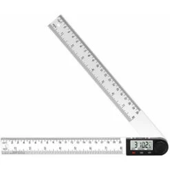 BETTE Règle D'angle Numérique, Rapporteur, Mesure De Longueur 200 Mm Et D'Angle En Acier Inoxydable Avec HOLD/Rev, Zéro Et Grand Ecran LCD, Mm/Inch, Pour Le Travail Du Bois/Construction