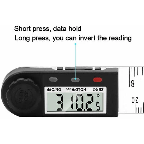 BETTE Règle D'angle Numérique, Rapporteur, Mesure De Longueur 200 Mm Et D'Angle En Acier Inoxydable Avec HOLD/Rev, Zéro Et Grand Ecran LCD, Mm/Inch, Pour Le Travail Du Bois/Construction 7 BETTE Règle D'angle Numérique, Rapporteur, Mesure De Longueur 200 Mm Et D'Angle En Acier Inoxydable Avec HOLD/Rev, Zéro Et Grand Ecran LCD, Mm/Inch, Pour Le Travail Du Bois/Construction – Image 5