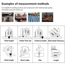 Jauge De Soudage Règle D'inspection Des Coutures De Soudure échelle Outil De Mesure D'angle Jauge De Capteur De Tuyau 1 Pièces -Promos Outil Virtuose Magasin 81160742 5