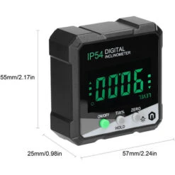 Inclinomètre Numérique Portable IP54 4 * 90 ° Rétroéclairage LCD Rapporteur Numérique Compteur De Pente Règle D'angle Numérique Magnétique Unilatéral Rapporteur Multifonctionnel Mode De Mesure Relatif Absolu Maintien Des Données (Vert) -Promos Outil Virtuose Magasin 81311050 4