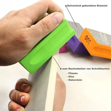 1 éponge Abrasive Grain 60 Ponceuse à Main Tampon De Ponçage Diamant Pour Poncer Ou ébavurer Les Carreaux, La Céramique, Le Verre, Le Marbre 4 1 éponge Abrasive Grain 60 Ponceuse à Main Tampon De Ponçage Diamant Pour Poncer Ou ébavurer Les Carreaux, La Céramique, Le Verre, Le Marbre – Image 2