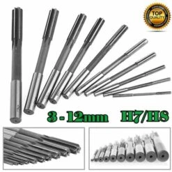 Jeu D'alésoirs 9Pcs (2-10mm) H7 à Queue Droite Pour Machines à Mandriner En Acier Rapide (HSS)