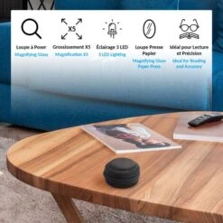 Loupe Presse Papier - Grossissement X 5 - Eclairage 3 LED - Système Touch -Promos Outil Virtuose Magasin 81923138 3