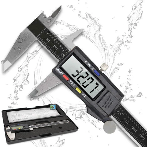 Pied à Coulisse Digital Numérique 150 Mm - Écran LCD - Précision Réglable 0.01mm - Acier - Avec Étui 3 Pied à Coulisse Digital Numérique 150 Mm - Écran LCD - Précision Réglable 0.01mm - Acier - Avec Étui
