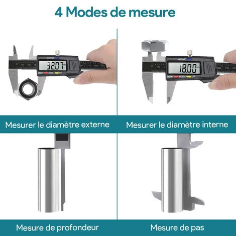 Pied à Coulisse Digital Numérique 150 Mm - Écran LCD - Précision Réglable 0.01mm - Acier - Avec Étui 5 Pied à Coulisse Digital Numérique 150 Mm - Écran LCD - Précision Réglable 0.01mm - Acier - Avec Étui – Image 3