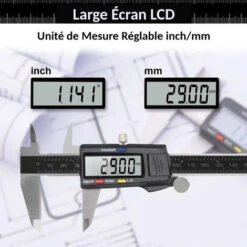 Pied à Coulisse Digital Numérique 150 Mm - Écran LCD - Précision Réglable 0.01mm - Acier - Avec Étui 11 Pied à Coulisse Digital Numérique 150 Mm - Écran LCD - Précision Réglable 0.01mm - Acier - Avec Étui -Promos Outil Virtuose Magasin 81923404 5