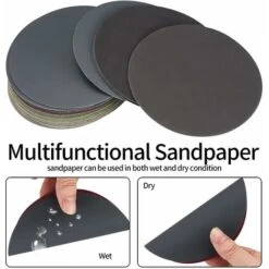 Aunrtb 30 Pièces 125mm Papier De Verre Sec à L'eau, Disques Abrasifs Ronds, Tampons De Ponceuse Orbitale Feuilles De Papier Abrasif Pour Métal Bois - Grain 1000/1500/2000/3000/4000/5000 -Promos Outil Virtuose Magasin 84732625 3