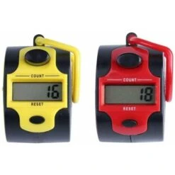 Compteurs électroniques (lot De 2), Compteurs Numériques Manuels Avec Anneau, Cliqueur De Golf Portatif, Cliqueur De Chiffres Bouddha (rouge + Jaune)