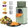 Coupe-légumes Multifonctionnel Hachoir Rotatif Râpe à Fromage 3 En 1 Déchiqueteuse Trancheuse Broyeur Machine à Salade Avec Lames De Rouleau En Acier Inoxydable Pour Légumes Fruits Noix