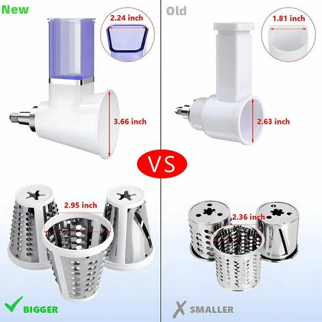 Accessoires Pour Trancheuse/déchiqueteur Pour Batteurs Sur Socle KitchenAid, Râpe à Fromage Pour Trancheuses, Accessoire Pour Machine à Salade Hachoir à Légumes Avec 3 Lames Passe Au Lave-vaisselle 7 Accessoires Pour Trancheuse/déchiqueteur Pour Batteurs Sur Socle KitchenAid, Râpe à Fromage Pour Trancheuses, Accessoire Pour Machine à Salade Hachoir à Légumes Avec 3 Lames Passe Au Lave-vaisselle – Image 5