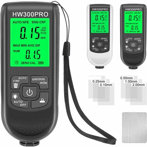 Jauge D'épaisseur De Revêtement De Peinture De Voiture Jauge D'épaisseur De Revêtement Métallique 0-2000UM Fe & NFe Sonde Jauge De Mesure (Noir) 4 Jauge D'épaisseur De Revêtement De Peinture De Voiture Jauge D'épaisseur De Revêtement Métallique 0-2000UM Fe & NFe Sonde Jauge De Mesure (Noir) – Image 2