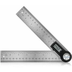 Règle D'angle Numérique, Rapporteur, Mesure De Longueur 200 Mm Et D'Angle En Acier Inoxydable Avec Maintien,Zéro Et Grand Ecran LCD, Système Mm/Inch, Pour Le Travail Du Bois