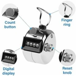 Compteur à Main, Compteur En Métal, Compteur à Cliquet, Compteur à 4 Chiffres Pour Compteur De Personnes, Golf, Compteur De Rangées, Tricot. 9 Compteur à Main, Compteur En Métal, Compteur à Cliquet, Compteur à 4 Chiffres Pour Compteur De Personnes, Golf, Compteur De Rangées, Tricot. -Promos Outil Virtuose Magasin 85776156 3