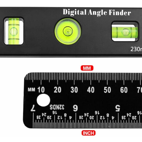 Règle D'angle Numérique Rapporteur Règle Niveau à Bulle Goniomètre Numérique 230mm Jauges D'angle à 360 ° Avec Bulle De Niveau De Cercle Vertical Horizontal, Écran LCD, Double Échelle Règle 5 Règle D'angle Numérique Rapporteur Règle Niveau à Bulle Goniomètre Numérique 230mm Jauges D'angle à 360 ° Avec Bulle De Niveau De Cercle Vertical Horizontal, Écran LCD, Double Échelle Règle – Image 3