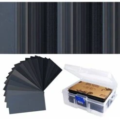 102 Pièces Papier Abrasif Humides/Secs Papier De Verre Grain 60 à 3000 Papier Poncer 7,6 X 14 Cm Pour Automobiles, Finition De Meubles En Bois,