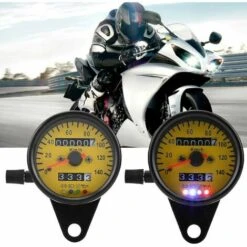 Odomètre Universel De Compteur De Vitesse De Moto Jauge De Compteur De Vitesse De Compteur De Moto De 60mm Avec Indicateur Noir -Promos Outil Virtuose Magasin 85788264 5
