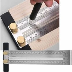 Trusquin De Traçage Trusquin Trusquin De Traçage Trusquin Outils De Traçage, T En Acier Inoxydable De Type Trou Règle Bois Traçage De Trusquin Outil De Mesure (200mm), -Promos Outil Virtuose Magasin 85800346 3