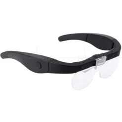 Lunette Loupe Avec 2 LED, Frontale Grossissantes Avec 4 Lentilles Amovibles Pour Lecture, Bijoutier, Couture, Et Bricolage (1.5X-5X)