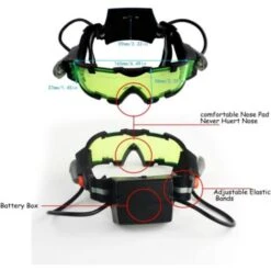 Lunettes De Vision Nocturne Militaires à Bande élastique Réglable Avec Lumière LED Rabattable Pour Les Activités Nocturnes (noir),BISBISOUS -Promos Outil Virtuose Magasin 86505180 3