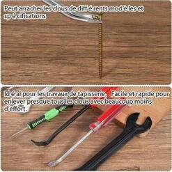 ABCRITAL Kit De Tire-clous Extracteur De Clous En U De 3 Mm Tack Lifter Arrache-clous Clou Tapissier Pour Démontage De Clou Rivet -Promos Outil Virtuose Magasin 86815579 5