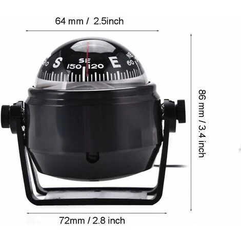 Compas Bateau,Boussole De Navigation Numérique, Boussole De Vision Nocturne De Boule Marine Militaire Réglable électronique Boussole Marine 7 Compas Bateau,Boussole De Navigation Numérique, Boussole De Vision Nocturne De Boule Marine Militaire Réglable électronique Boussole Marine – Image 5