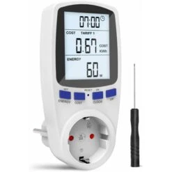 Compteur De Coût D'énergie, Compteur De Coût D'énergie Numérique, Compteur De Courant Avec Grand écran LCD Et Analyseur D'électricité Avec Protection Contre Les Surcharges, Zones De Facturation à Temp