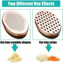 OAAO Râpe à Fromage Avec Récipient, Râpe à Fromage, Râpe à Boîte, Râpe Ovale Avec Brosse De Nettoyage Pour Légumes, Chocolat, Concombres, Pommes De Terre (Or Rose) -Promos Outil Virtuose Magasin 87917430 5