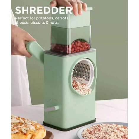 YOIURT Coupe-légumes Artefact Poignée De Main Trancheuse De Déchiquetage Grande Capacité Citron Râpe Rotative Pilon Tempête Tambour Coupe-légumes (vert) 6 YOIURT Coupe-légumes Artefact Poignée De Main Trancheuse De Déchiquetage Grande Capacité Citron Râpe Rotative Pilon Tempête Tambour Coupe-légumes (vert) – Image 4