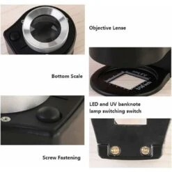 30X Loupe Illuminée, 6 Lumières Bureau Loupe En Métal Portable Éch Pliante Éch Boucle Pour Textile Optique Bijoux Outil Pièces Monnaie Timbres Monnaie Gemmes -Promos Outil Virtuose Magasin 88110173 4