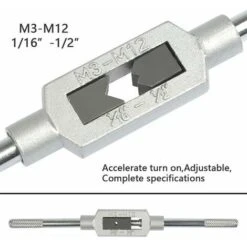 Jauge De Filetage Jeu De 8 Clés à Taraud, Jeu De Tarauds Métriques, Tarauds à Vis à Main, Jeu De Tarauds à Filetage Métrique, Jeu De Mèches De Taraudage M3 M4 M5 M6 M8 M10 M12 Avec Clé à Alésoir Régla -Promos Outil Virtuose Magasin 88525486 3