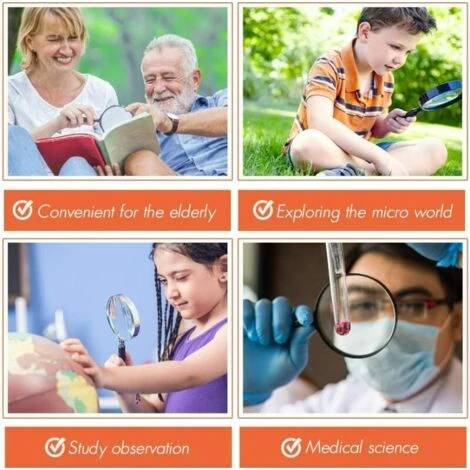 Lot De 3 Loupes Grossissantes 10X Pour La Lecture Des Enfants, Loupe Portable Antidérapante, Grandes Loupes De 75 Mm 7 Lot De 3 Loupes Grossissantes 10X Pour La Lecture Des Enfants, Loupe Portable Antidérapante, Grandes Loupes De 75 Mm – Image 5