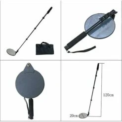 Miroir D'inspection De Véhicule, Miroir D'inspection Long, Miroir Incassable à Haute Résistance, Pas Facilement Cassé, Miroir De Sécurité 20 × 20 Cm, Avec Sac à Main, -Promos Outil Virtuose Magasin 88673677 3