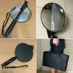 Miroir D'inspection De Véhicule, Miroir D'inspection Long, Miroir Incassable à Haute Résistance, Pas Facilement Cassé, Miroir De Sécurité 20 × 20 Cm, Avec Sac à Main, -Promos Outil Virtuose Magasin 88673677 4