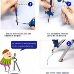 Lot De 5 Compas De Géométrie En Acier Inoxydable - Outil De Dessin - Boussole De Géométrie Pour Enfants - Compas De Dessin Pour Les Mathématiques -Promos Outil Virtuose Magasin 88675206 3