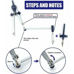 Lot De 5 Compas De Géométrie En Acier Inoxydable - Outil De Dessin - Boussole De Géométrie Pour Enfants - Compas De Dessin Pour Les Mathématiques -Promos Outil Virtuose Magasin 88675206 5